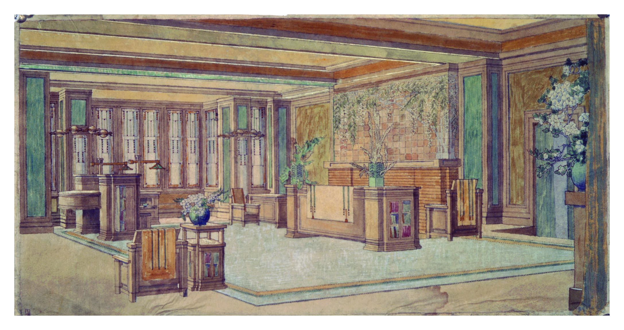 On Exhibit Frank Lloyd Wright Architecture Of The Interior