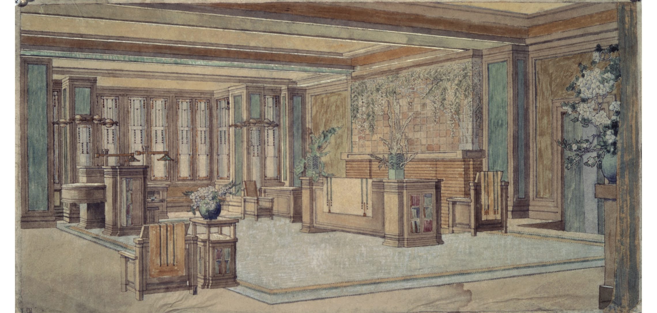 On Exhibit Frank Lloyd Wright Architecture Of The Interior